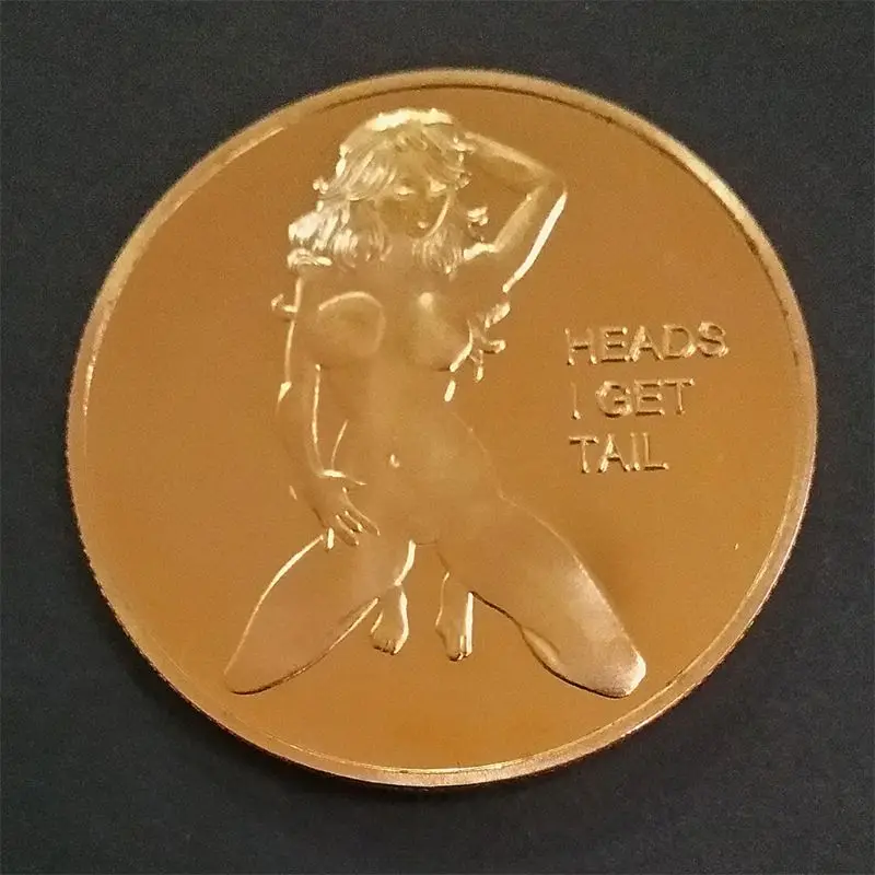 Сексуальная женщина монета получить хвосты головы! Юбилейные монеты для девочек