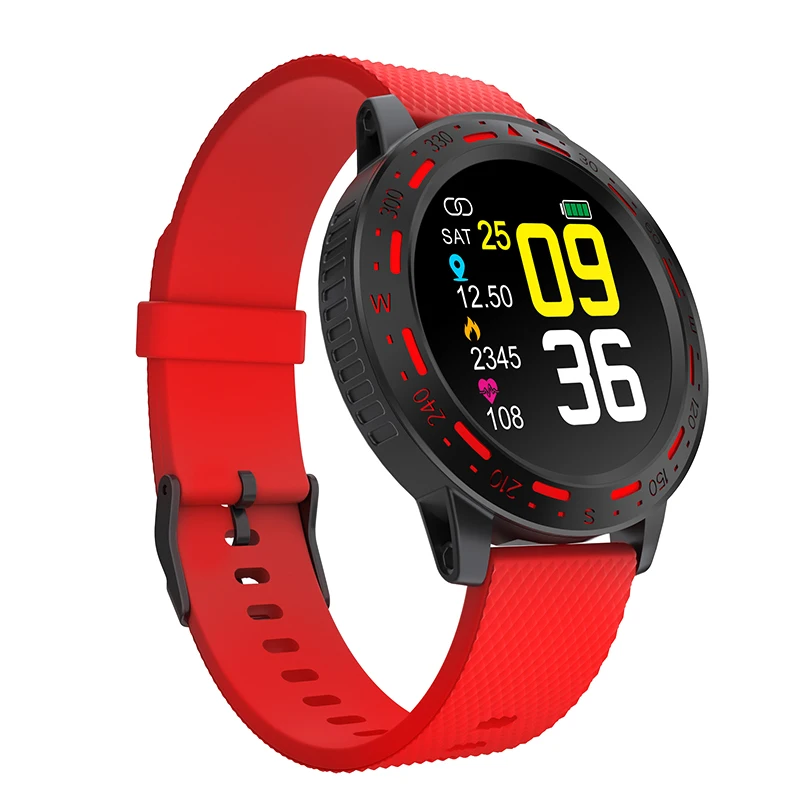 Red Strap-Red Смарт-часы ESEED S18, мужские, IP67, водонепроницаемые, 1,3 дюймов, полный сенсорный экран, долгий режим ожидания, heart rete, спортивные Смарт-часы для samsung, xiaomi - Цвет: Red Strap-Red