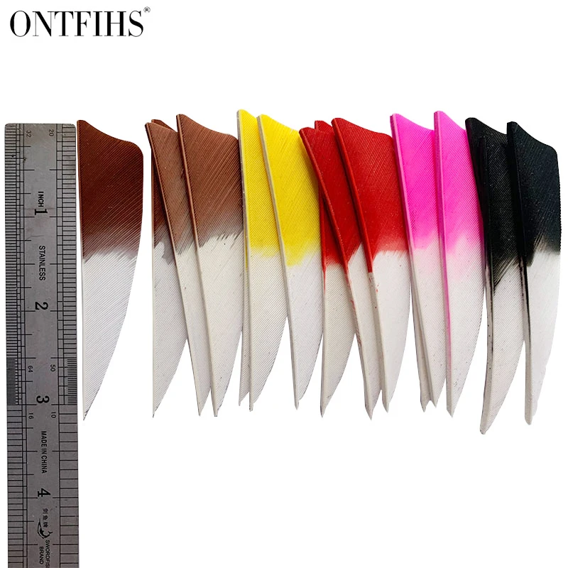 50 шт ONTFIHS Новые 3 &quotстрельба из лука Fletches Shiled Cut индейка перо стрелы аксессуары