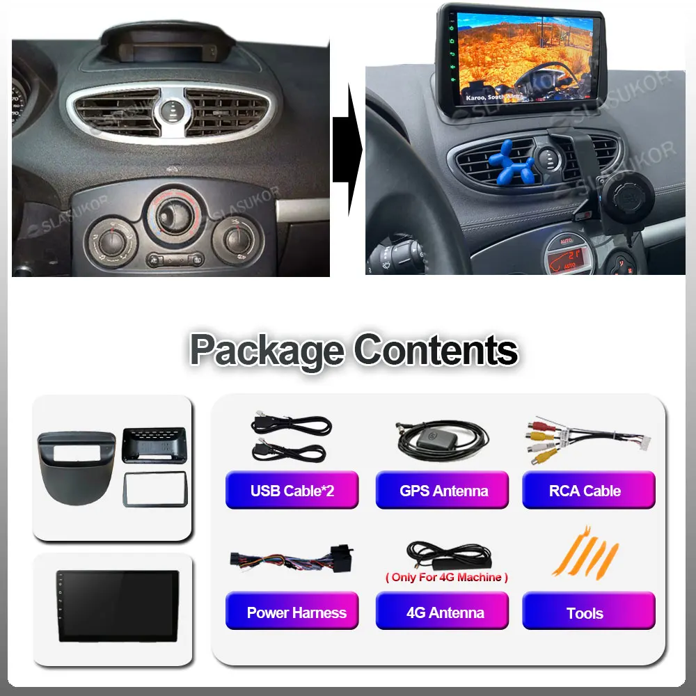 9 Inch Android 10 6G+128G For Renault Clio 3 Clio3 2006 - 2019 Car Radio Multimedia Video Player Navigation Carplay WIFI | Автомобили и