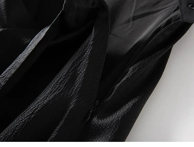 

Silk Women Midi Skirt High Waist Lady Office Wear Long Skirts Wild Stylish New