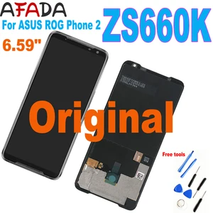 original new for 6 59 asus rog phone 2 phone2 phoneⅡ zs660kl amoled lcd display screen touch panel digitizer assembly free global shipping
