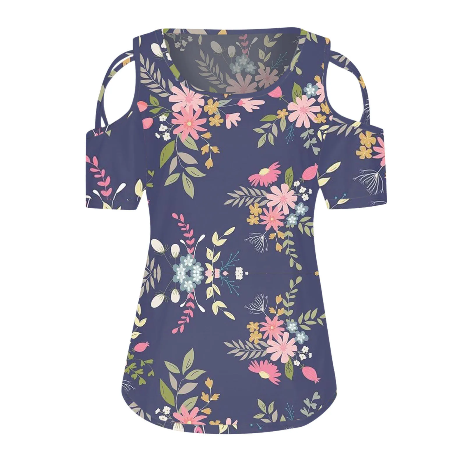 

Women's summer T-shirt short-sleeved waist strapless off-shoulder top comfortable off-shoulder short-sleeved long top 02*