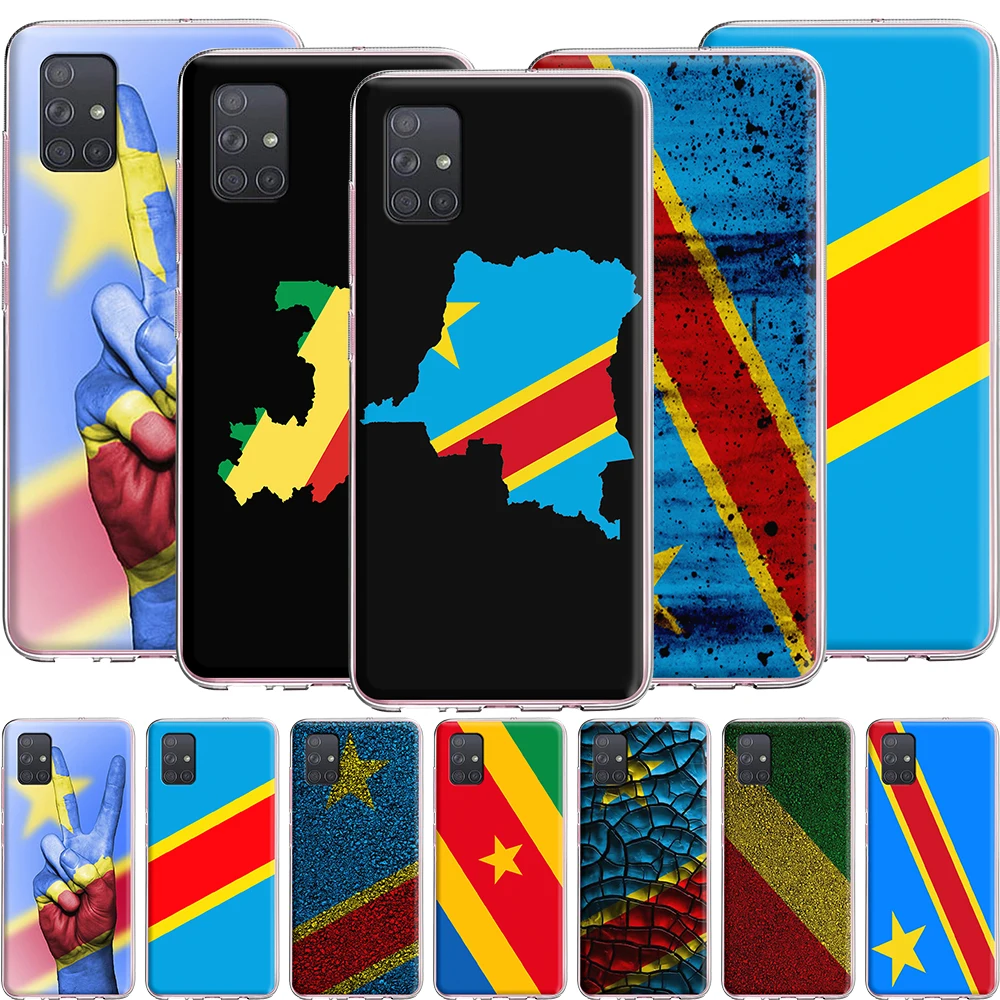 Силиконовый чехол с флагом Конго для Samsung Galaxy S20 Ultra S10 S10E S9 S8 S7 Note 10 9 8 Plus Edge|Бамперы|