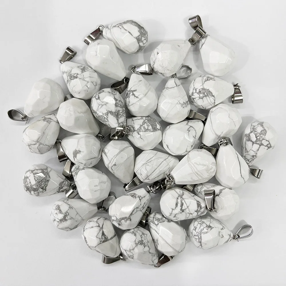 

Модное ожерелье и подвеска из бирюзы с натуральным сечением капли воды, аксессуары для сережек 24 шт./лот, бесплатная доставка