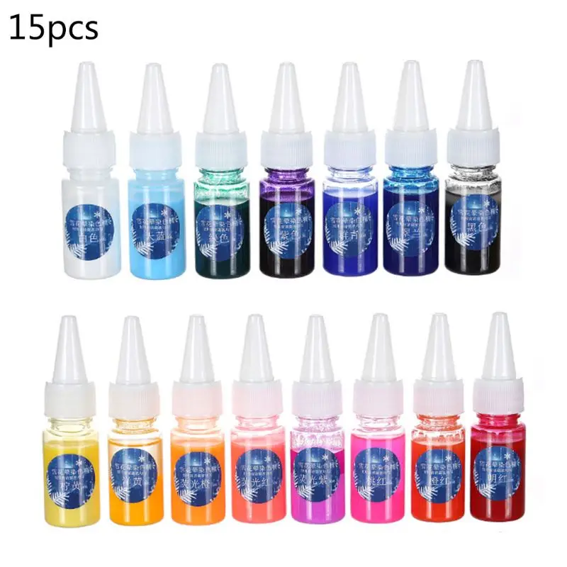 

15 Colors Epoxy Pigment Liquid Colorant Dye Ink Diffusion Resin Jewelry DIY Making Crafts Accessory DropShip