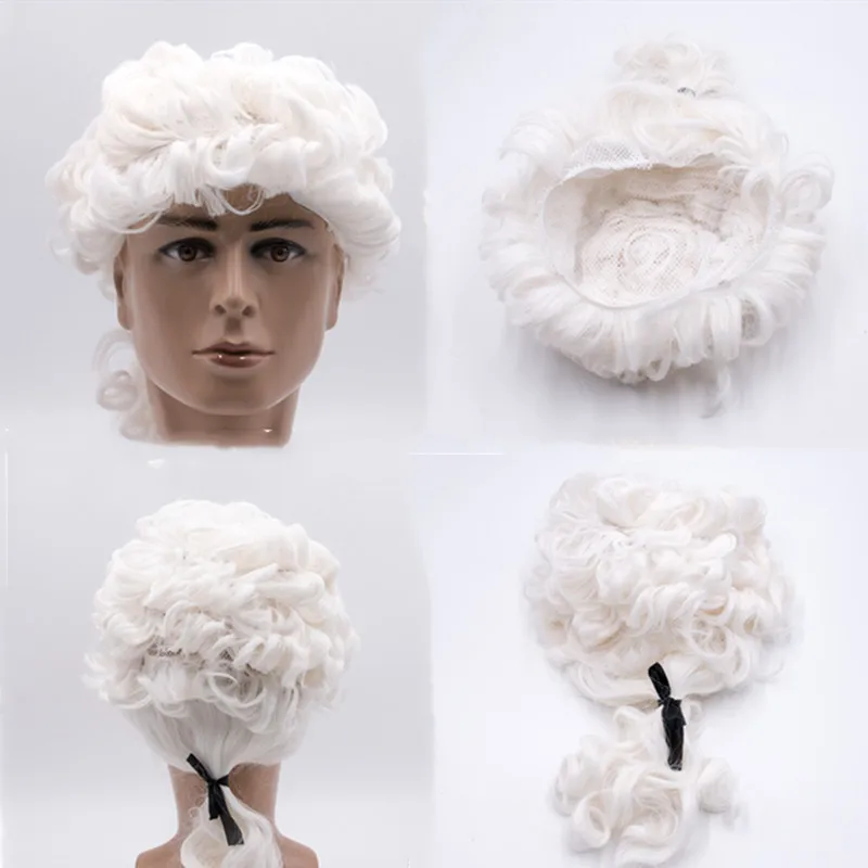 Синтетический парик волос Стиль из мягкого волокна кудрявый массовых белого