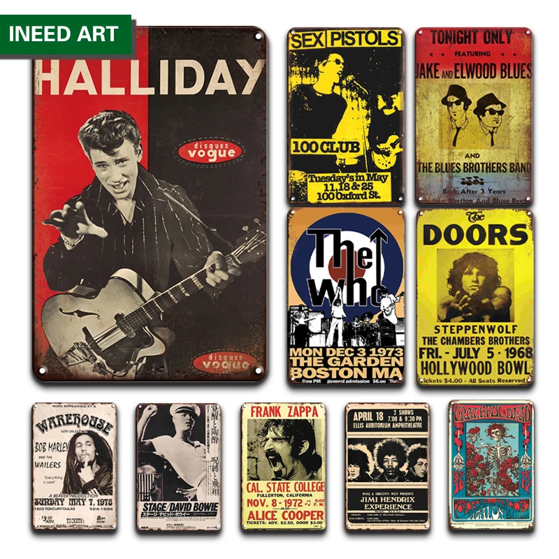 

Vintage Rock Band Poster Metal Plate Tin Sign Personalized Bar Living Room Decorative Plaque Retro Home Wall Art Accessories
