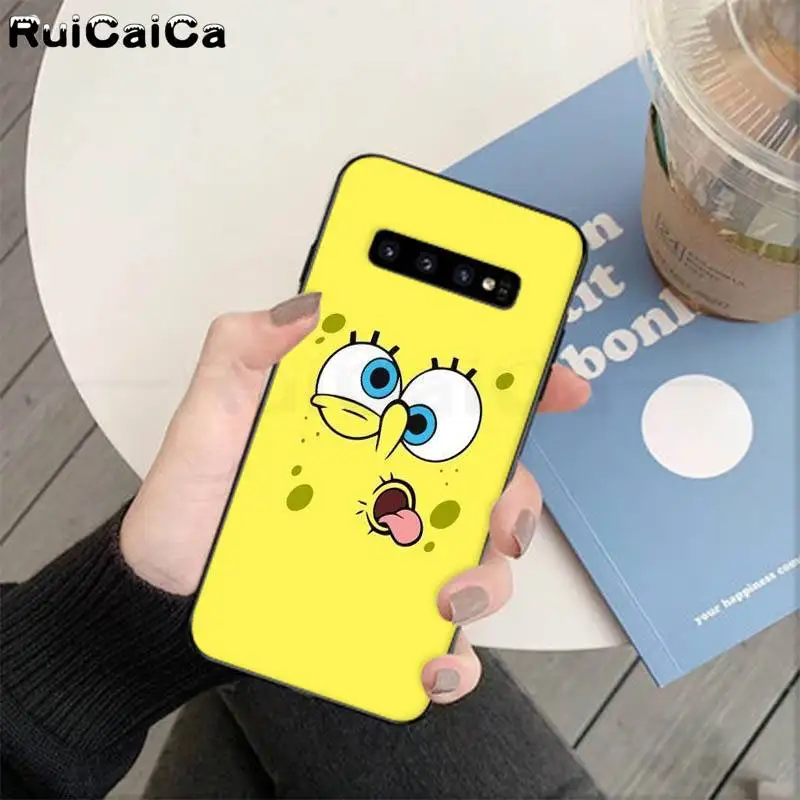 RuiCaiCa Губка Боб Квадратные Штаны чехол для телефона samsung S9 plus S5 S6 edge S7 S8 S10 E