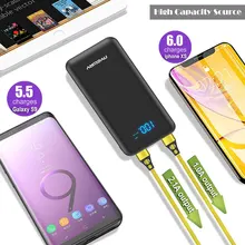 5V 26800mAh portable charger power bank with dual sockets and LCD display, external battery cell phone charger
