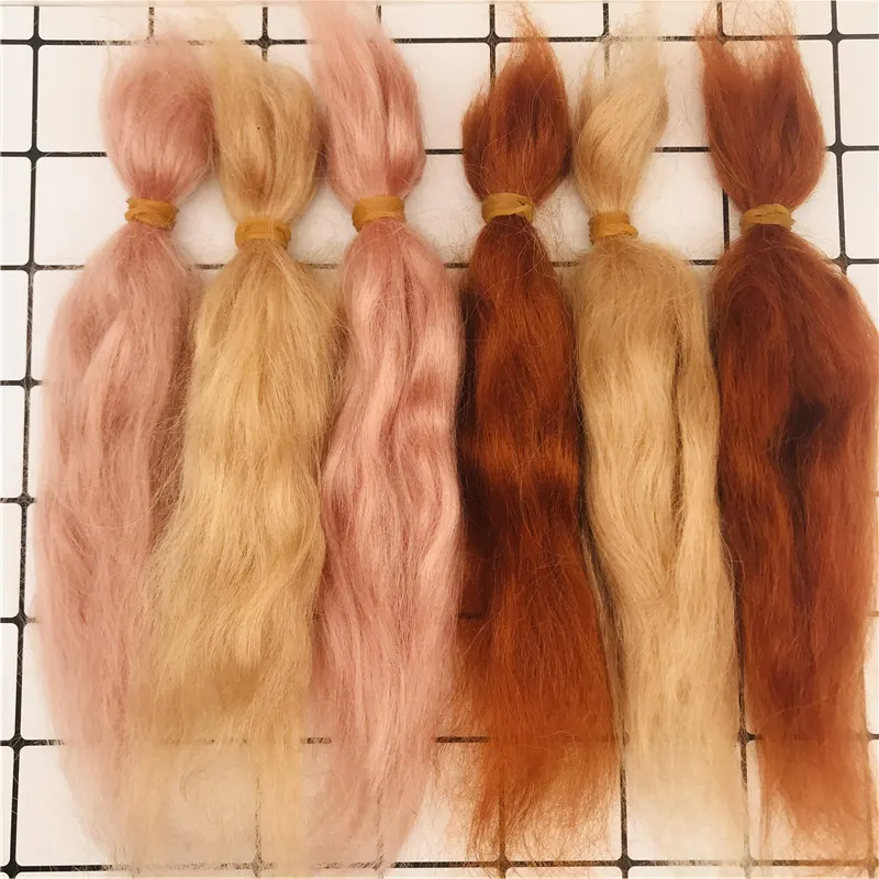 

hot sales 3 colors Reborn Doll hand rooted Mohair DIY Doll Accessory SD/BJD Doll Mohair Hair Wig
