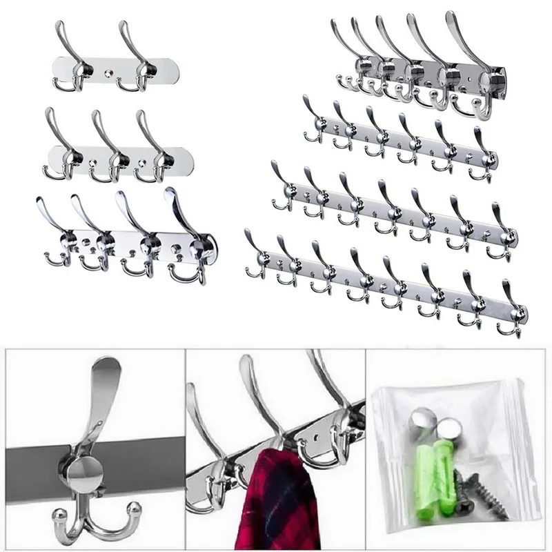 1 шт. многофункциональный настенный крючок из нержавеющей стали для пальто халат