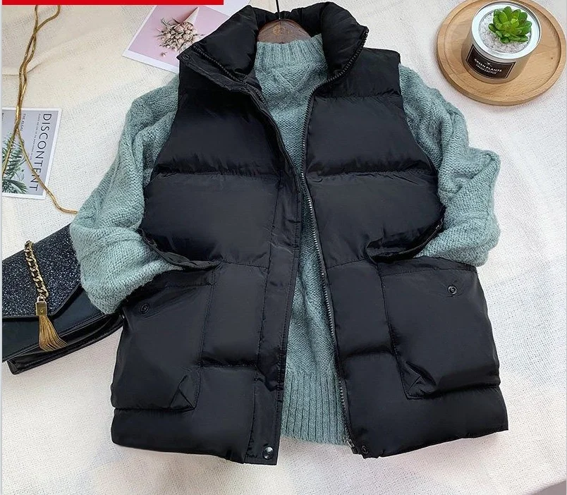 

Женский зимний жилет без рукавов, зимняя теплая безрукавка с подкладкой из искусственного хлопка, размеры 5XL, 2021