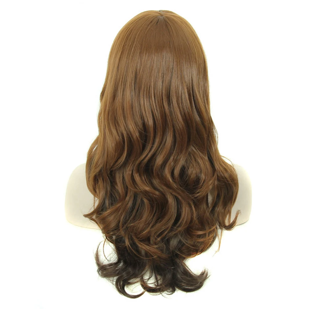 

Black Women Cosplay Synthetic Wig Girls Deep Wave Long Brown Hair