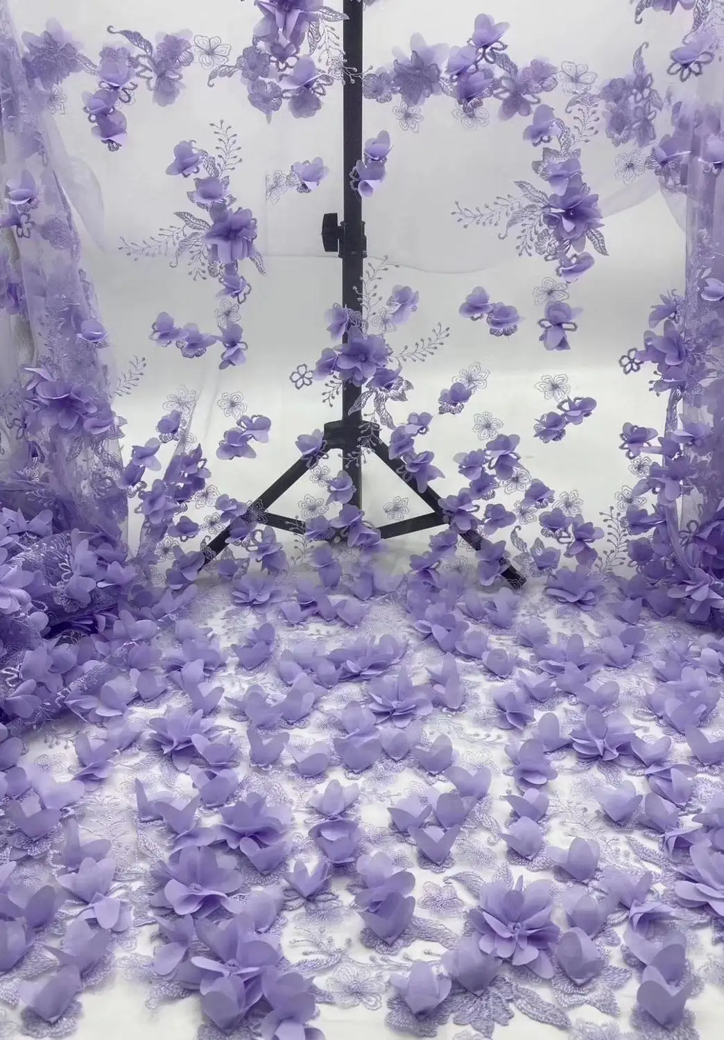 

5 yards African Wedding Tulle Floral Lace Fabric for Dress Heavy Lace Trim With 3D Flowers Party Favor 2020 high quality lace