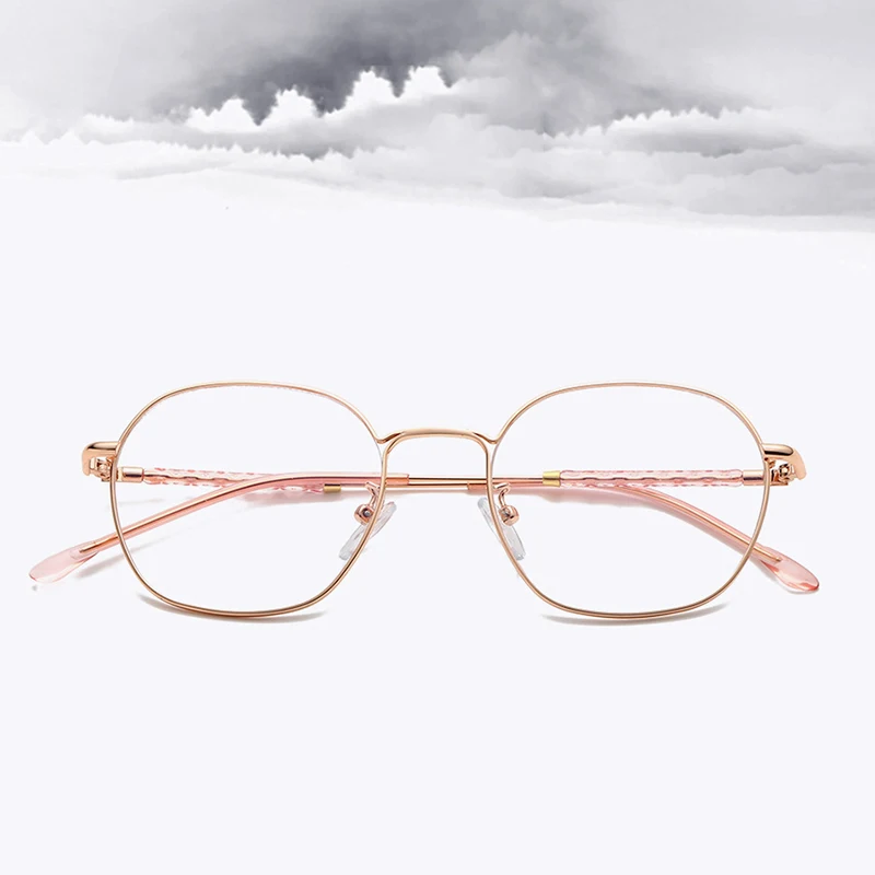 Ретро полигональные очки оправа для женщин сплав квадратные красные розовые