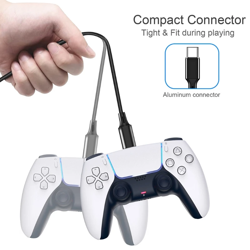 

For PS5 2-in-1 Charging Line Aluminum Alloy Shell Host Charging HF100 D08A