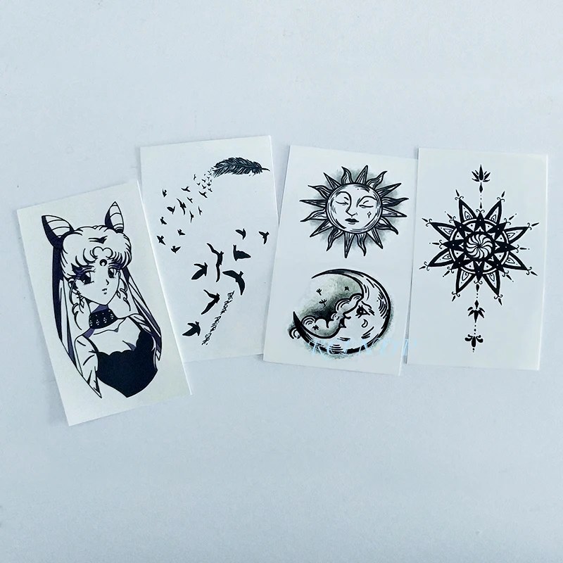 Водостойкая Временная тату-наклейка милая птица кролик сексуальная девушка