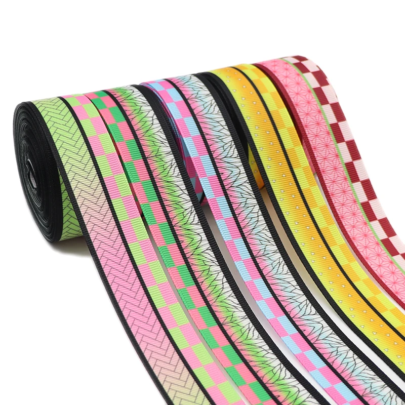 Лента Корсажная с японским мультяшным принтом лента для бантов волос сделай сам