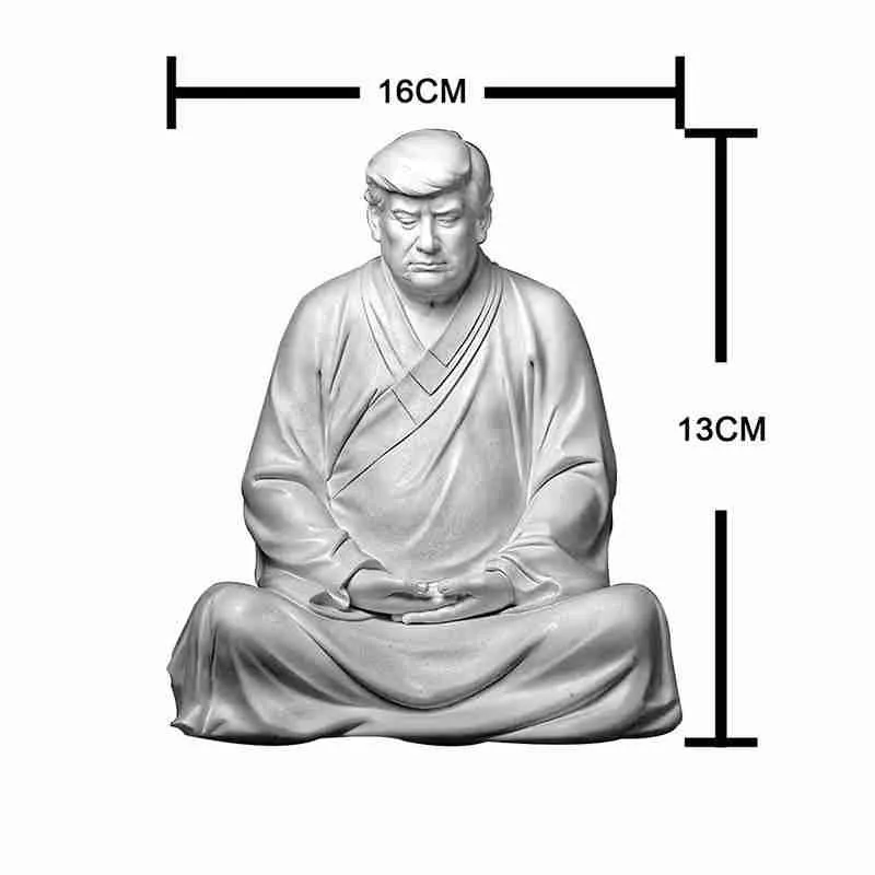 

Pensive Donald Trump Buddha Statue Mini Former US President Better Knows Than One Table Buddha No Decoration Me Home Orname O9A6