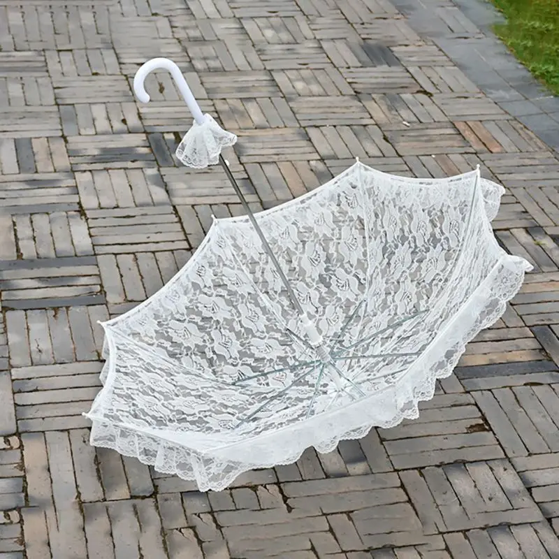White Lace Wedding Bridal Umbrella Parasol Props Ladies Costume Fancy Dress Accessories | Дом и сад