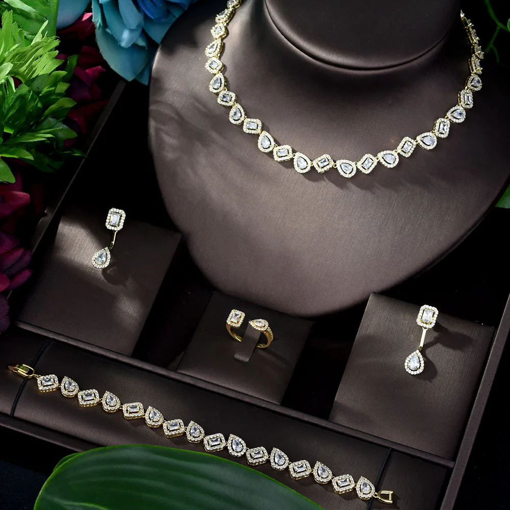 Женский комплект свадебных украшений hiневесты вечерние комплекты из 4 предметов