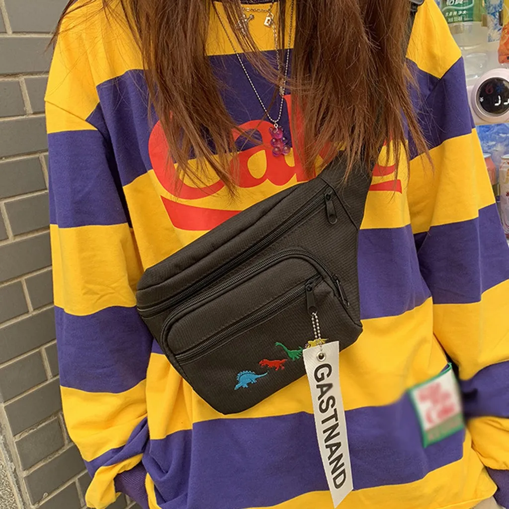 Большая поясная сумка для женщин милая мультяшная забавная Сумочка с вышивкой