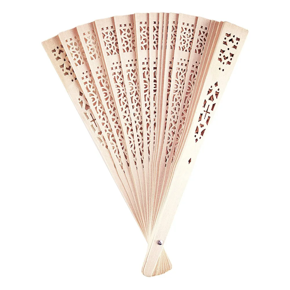 Деревянные вееры из сандалового дерева 12 шт|Декоративные вееры| |
