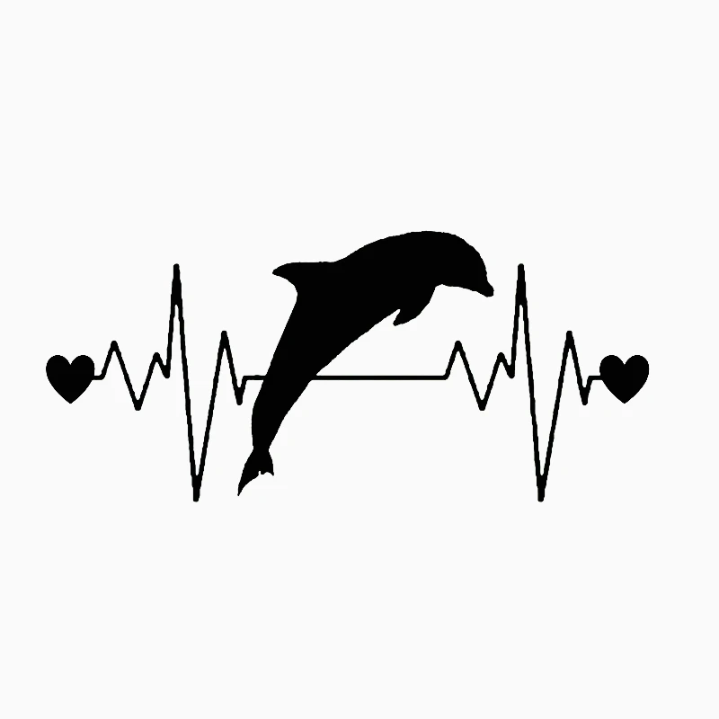 

Creative Cute Dolphin Heartbeat Lifeline Animal Car Sticker Pvc Personality Fun Body Window Exquisite Waterproof Decal Decorate
