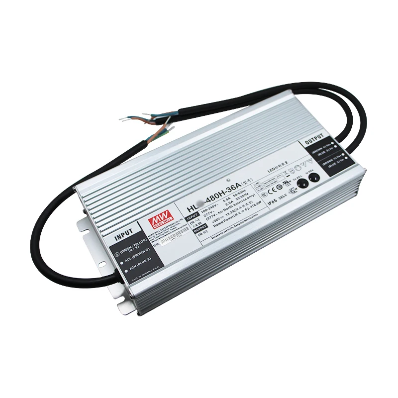 

Светодиодный драйвер Meanwell HL-480H-24A 480W 20A SMPS с 7-летней гарантией IP65 24v dc