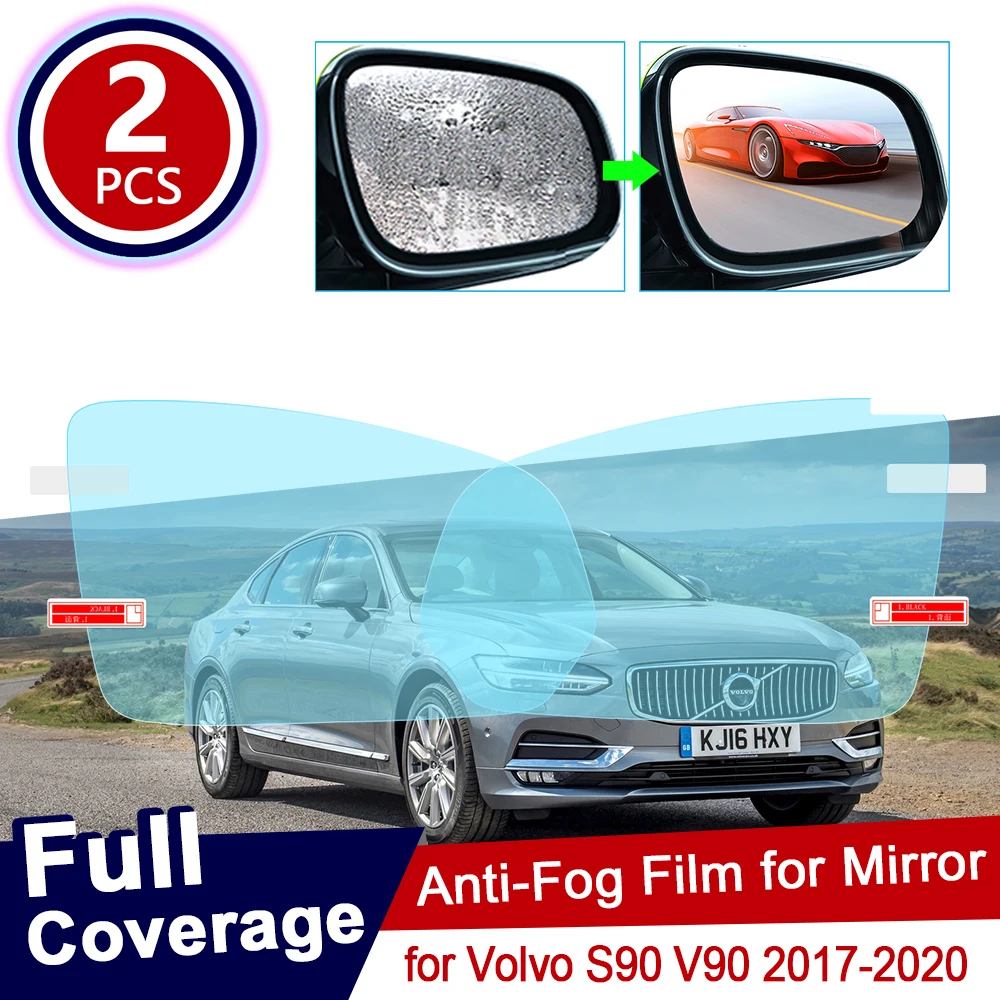 

2 шт. для Volvo S90 V90 2017 2018 2019 2020 полное покрытие противотуманная пленка прозрачные противотуманные пленки для зеркала заднего вида аксессуары н...