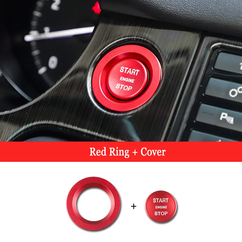 Для Land Rover Discovery4 V SPORT LR Range Rover Sport Car кнопка запуска стоп декоративное кольцо накладка L462 L550 наклейка для автомобиля - Название цвета: red ring cover