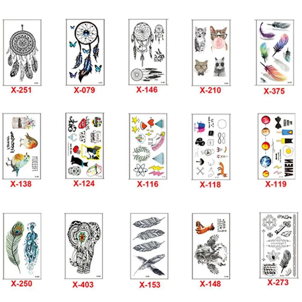 Милая Ловец снов перо Колибри временная татуировка художественные наклейки