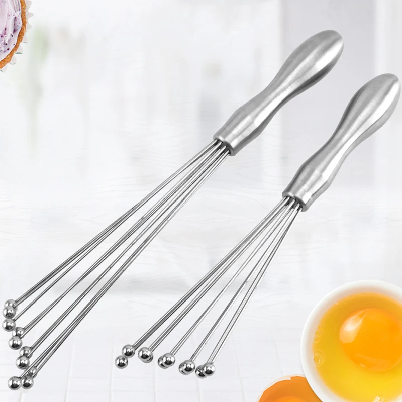 Mini Whisk Stainless Steel Balls 10 Inch And 12 Manual Mixer Stain-resistant | Дом и сад