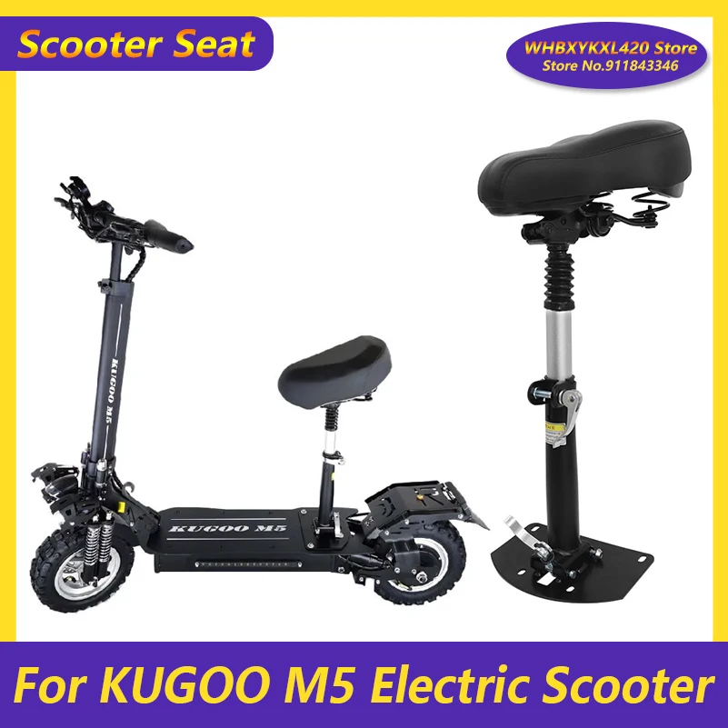 

For KUGOO M5 10 Inch Electric Scooter Saddle Foldable Height Adjustable Shock-Absorbing Folding Seat Chair Shock Seat Post