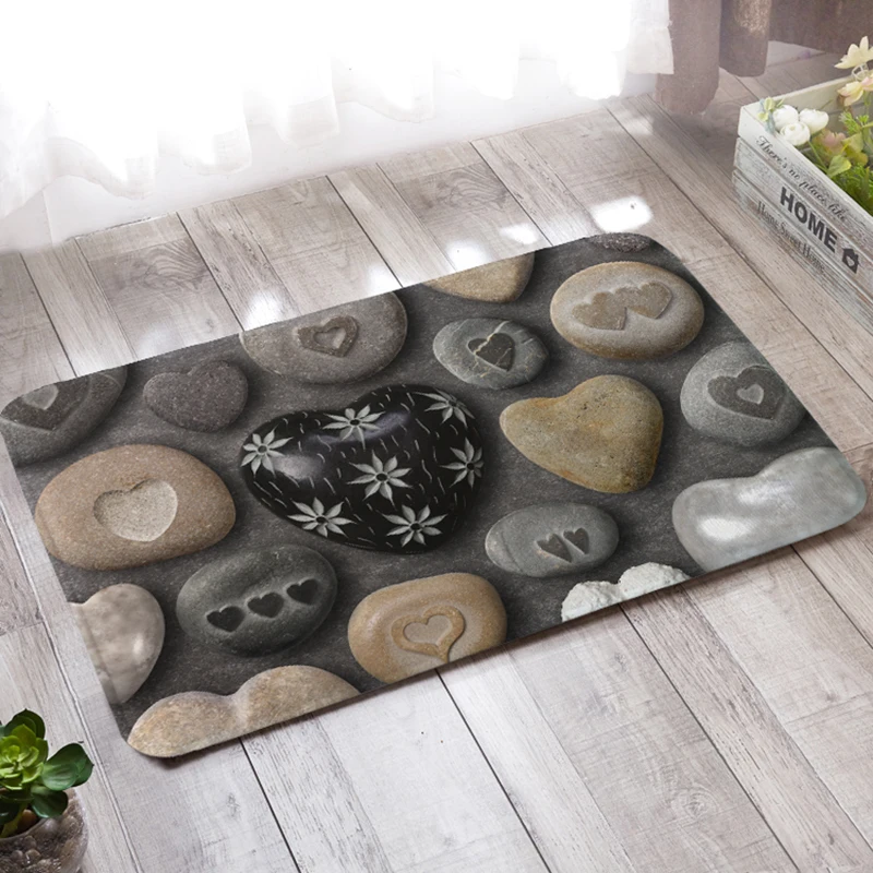 3D Stone Printed Doormat Bathroom Entrance Door Mat Non-slip Floor Water Absorption Home Decoration 50x80 cm | Дом и сад