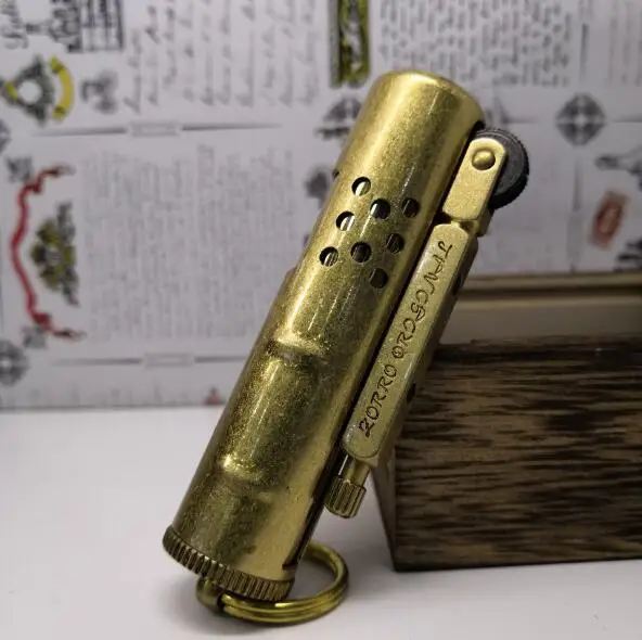 ZORRO керосиновая Зажигалка из чистой меди персонализированная Ретро креативная