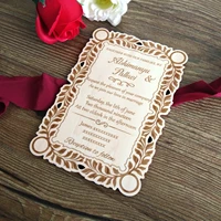 rustic wedding invitation wood wedding invitation engraved wedding invitation card handmade wedding card laser cut weddin