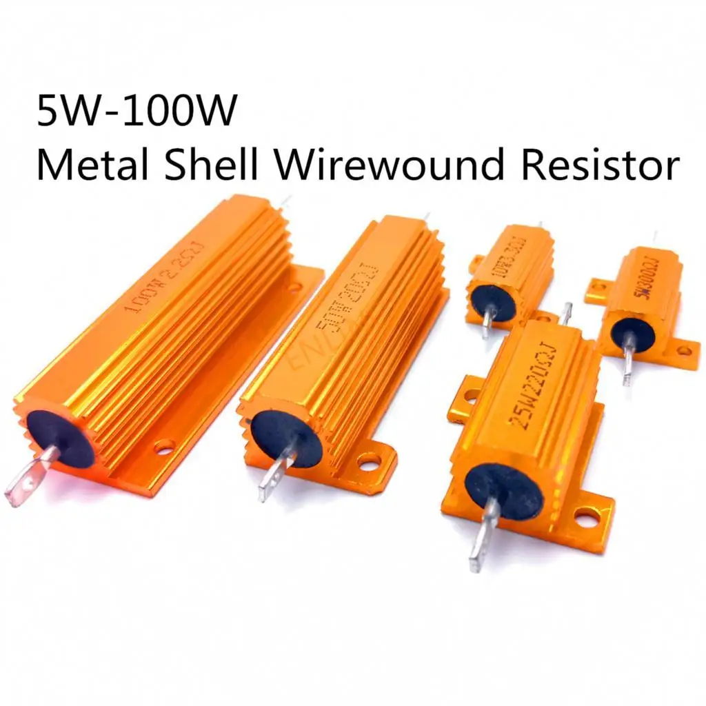 

Original 100W Aluminum Power Metal Shell Case Wirewound Resistor 0.01~100K 0.05 0.1 1 2 4 6 8 10 20 100 150 200 300 500 1K ohm