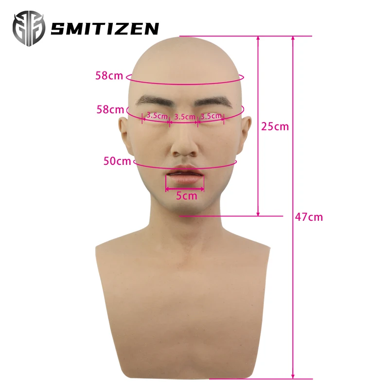 Smitisen-mascarilla de silicona para hombre joven, m&aacute;scara Artificial realista para fiesta de l&aacute;tex, m&aacute;scaras de Halloween para hombre adulto, accesorios de Cosplay-1