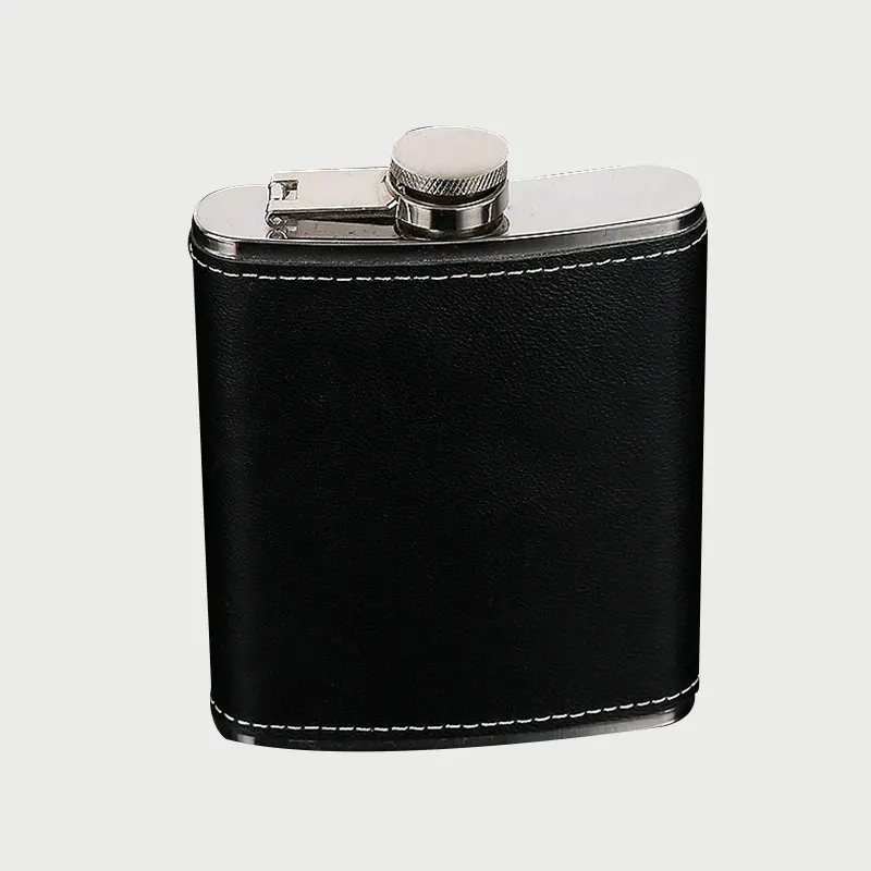 

Hot sale Portable Stainless Steel Hip Flask Flagon Whiskey Wine Pot Bottle Gift 5/6/7/8/9 Oz with Leather Holder Dropshipping