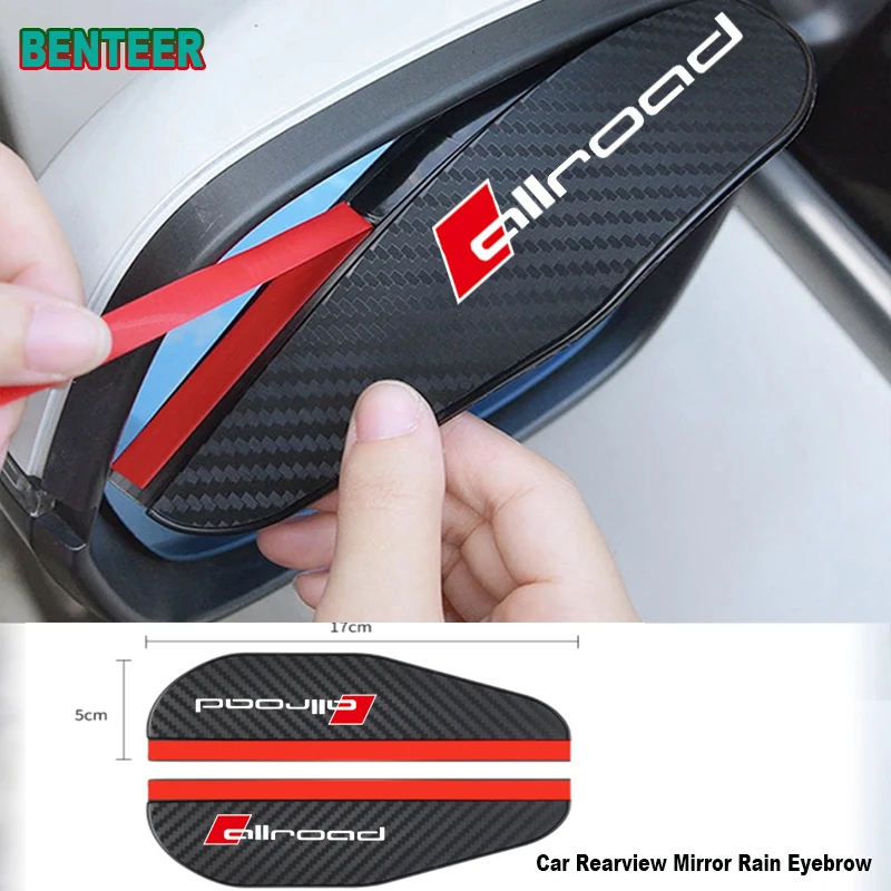 

2pcs Carbon fiber Allroad Car Rearview Mirror Rain Eyebrow Sticker For Audi A4 B5 B6 B7 B8 A3 8P 8V 8L A5 A6 C6 C5 A1 A7 A8 Q3