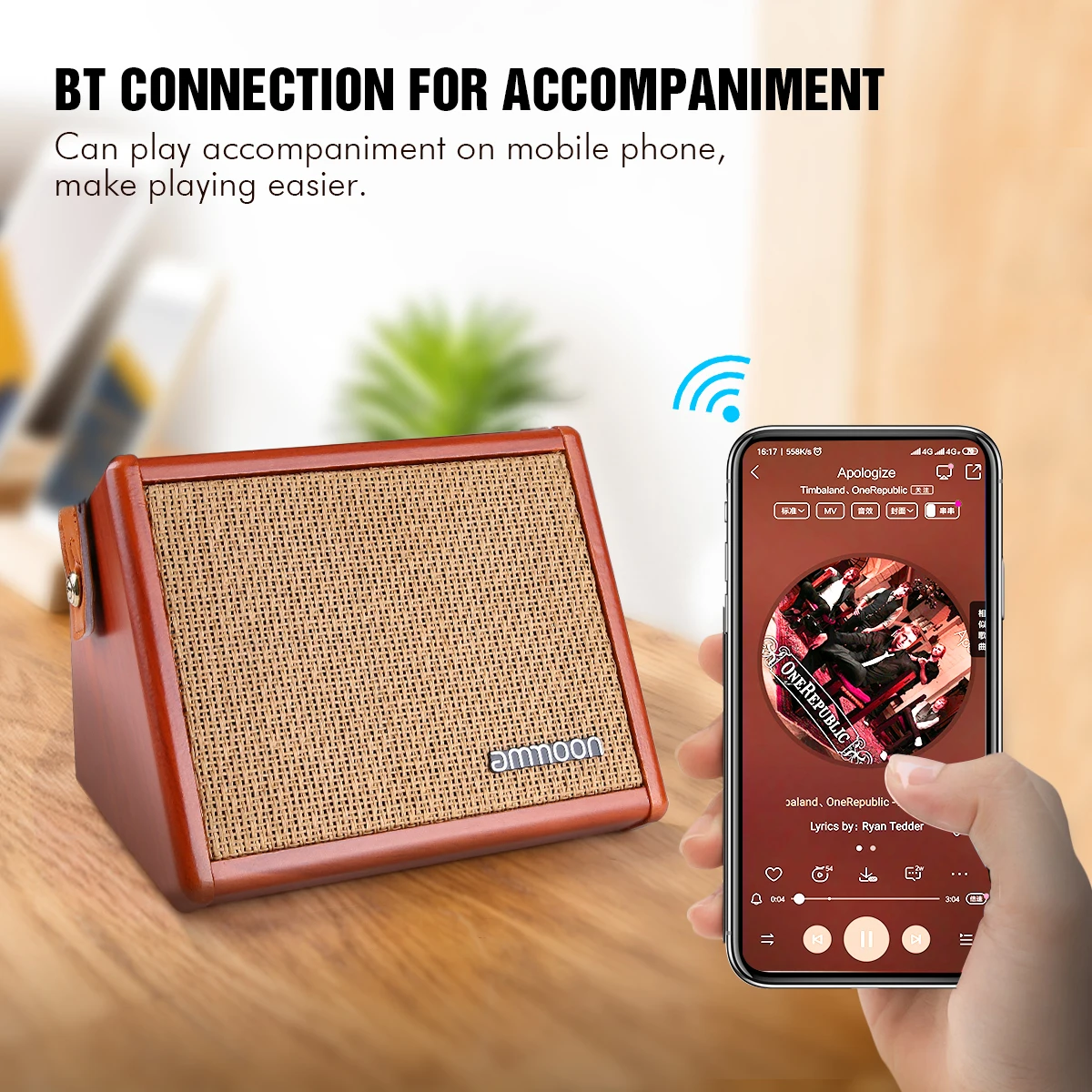 Ammoon AC 15 Вт усилитель акустической гитары Amp BT Динамик с микрофоном Вход