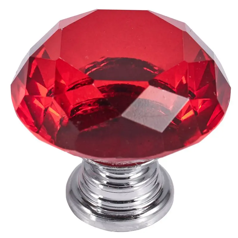 Ручки двери Хрустальные ручки шкаф ящик мебель 30 мм ручка красное Вино|Ручка для