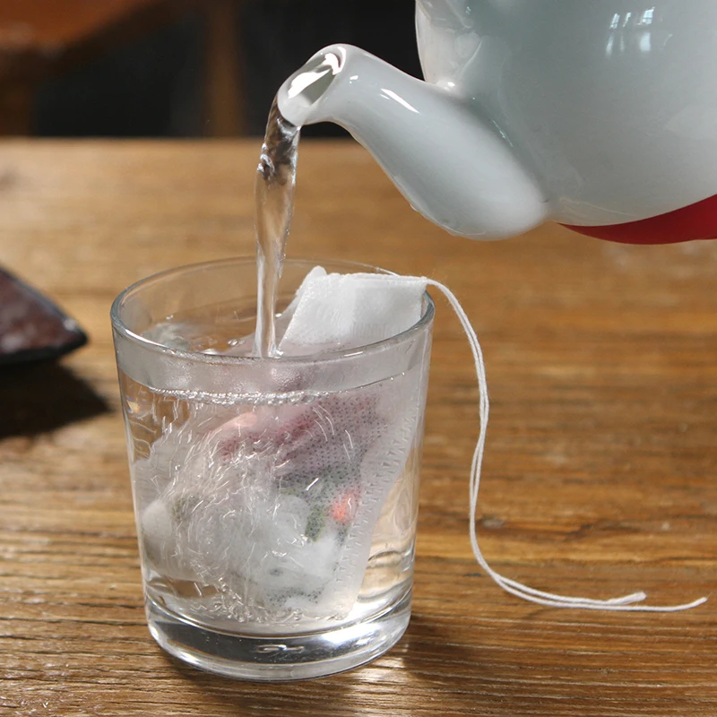 Новинка 100 шт./лот пустые пакеты чайные инфузор со шнурком Запаянные Саше фильтр