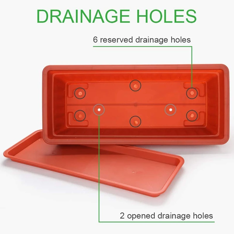 3 Packs 17 Inches Terracotta Color Flower Window Box Plastic Planters for Windowsill Patio Garden Home DéCor Porch | Дом и сад