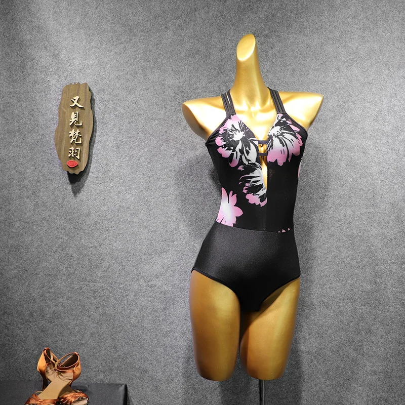 Одежда для танцев на шесте трико с принтом сексуальные колготки топ