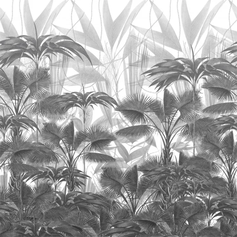 Пользовательское искусство 3d обои Marl для гостиной ТВ фон черно-белые с листьями