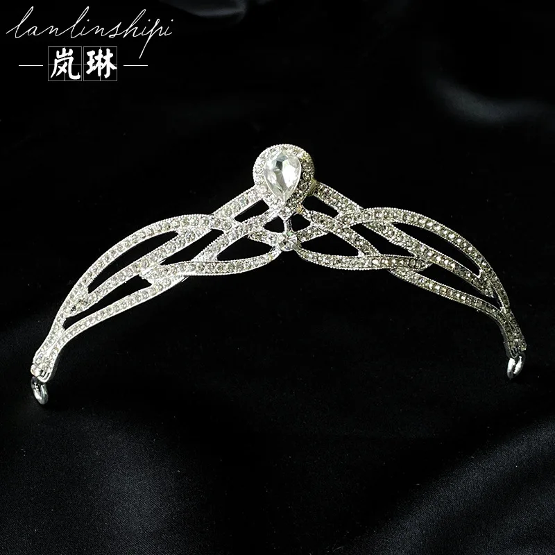 

New Korean style simple wedding crown headdress bridal headband crown luxury zircon birthday party crown hair accessorie jewelry