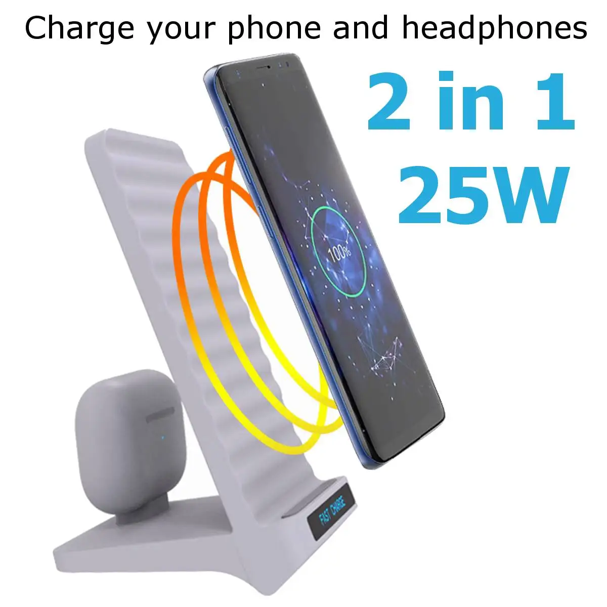 

QI 25W Fast Charge 2 In 1 Wireless Charger For AirPodPro/Iphone 11 Pro/Samsung/Huawei Charger Dock Wireless Charge Stand